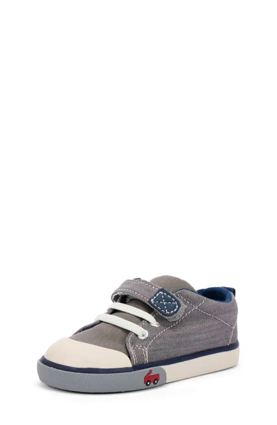 Shop See Kai Run Stevie Ii Sneaker In Gray/ Navy