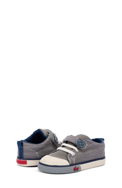 Shop See Kai Run Stevie Ii Sneaker In Gray/ Navy
