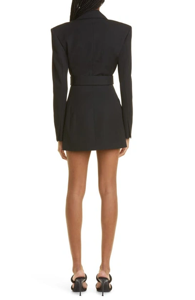 Shop Alexander Wang Dry Wool Twill Blazer Dress In 001 Black