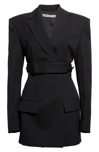 Alexander Wang Double Breasted Blazer Dress In 001 Black