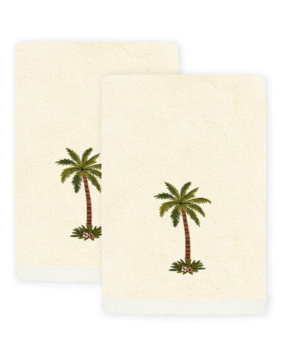 Linum Home Textiles Palmera 2pc Embellished Turkish Cotton Fingertip Towel Set