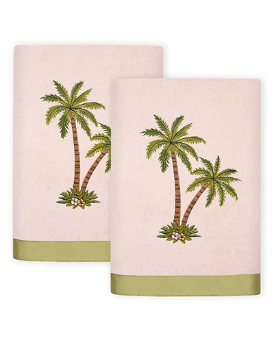 Linum Home Textiles Palmera 2pc Embellished Turkish Cotton Hand Towel Set