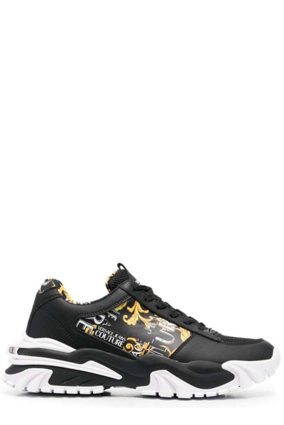 Shop Versace Jeans Couture Fondo Baroque Printed Sneakers In Black