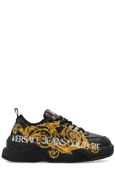 Shop Versace Jeans Couture Baroque Printed Low In Black