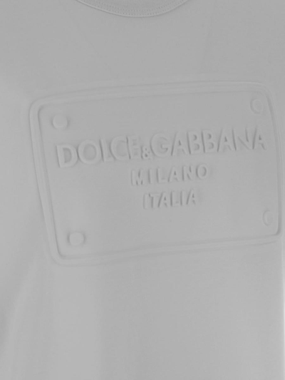 Shop Dolce & Gabbana Embossed Logo T-shirt In White