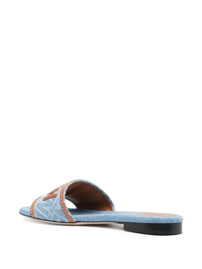 Shop Fendi Sandals In Light Blue