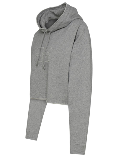 Shop Ganni Isoli Gray Cotton Sweatshirt In Grey