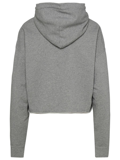 Shop Ganni Isoli Gray Cotton Sweatshirt In Grey