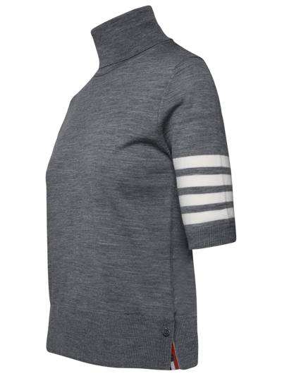 Shop Thom Browne Gray Virgin Wool Sweater In Grey