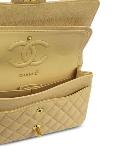 Pre-owned Chanel 1998 Medium Double Flap Shoulder Bag In Neutrals