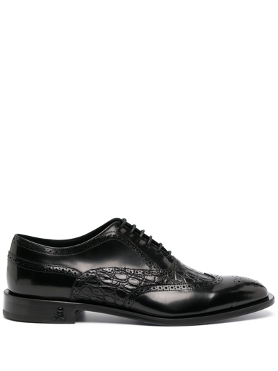 Shop Philipp Plein Leather Derby Oxford Shoes In Black