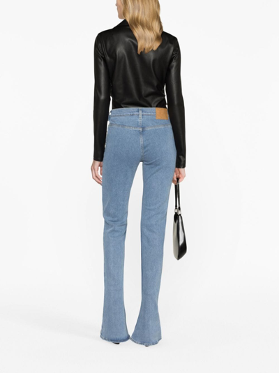 Magda Butrym Skinny Flared Jeans - Women's - Cotton/spandex/elastane In Blue