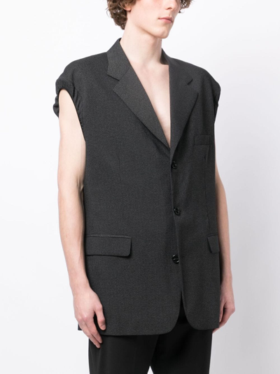 Shop Raf Simons Single-breasted Waistcoat In Grey