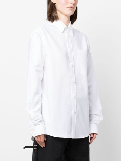 Jw Anderson Button-up Cotton Shirt In White
