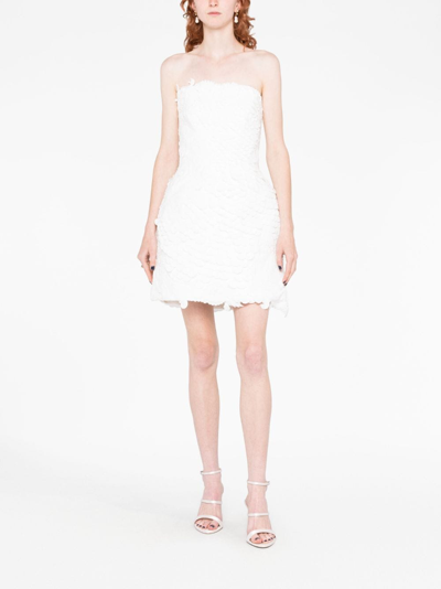 Zimmermann Tama Filigree Cotton & Linen Strapless Minidress In White