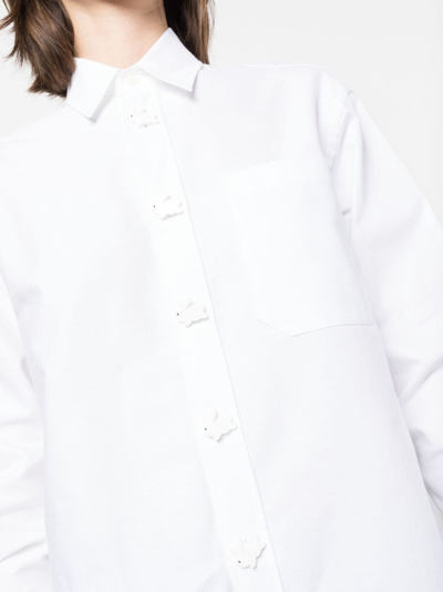 Shop Jw Anderson Rabit-buttons Cotton Shirt In White