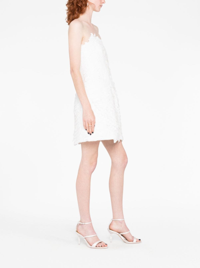 Zimmermann Tama Filigree Cotton & Linen Strapless Minidress In White