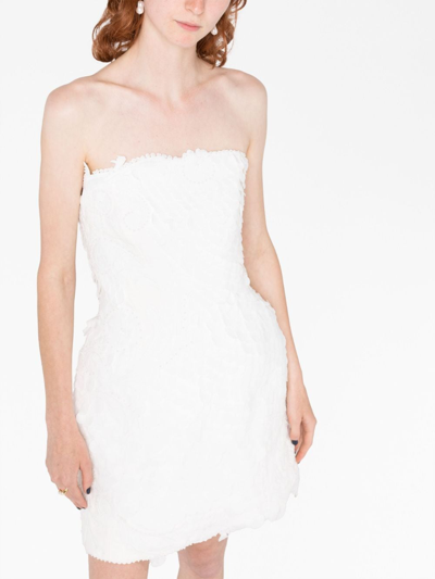 Zimmermann Tama Filigree Cotton & Linen Strapless Minidress In White
