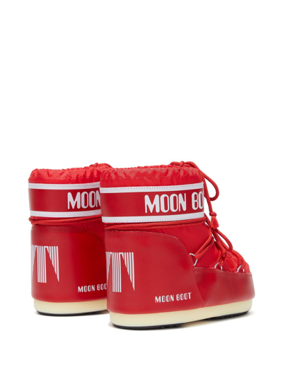 Moon Boot Logo-print Lace-up Snow Boots In Red