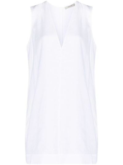 Shop Asceno Derya Organic Linen Minidress In White