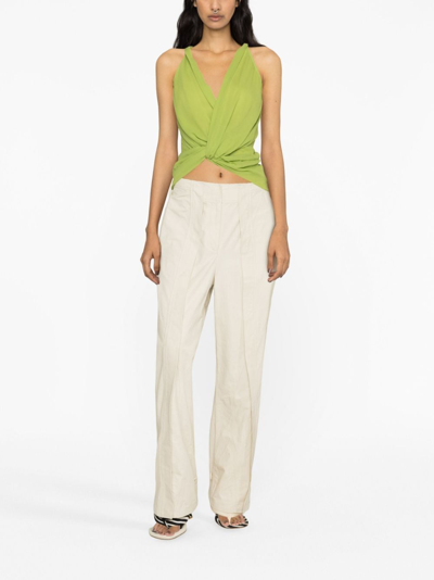 Christopher Esber Mid-rise Straight Leg Trousers In Neutrals