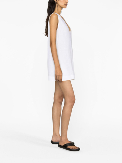 Shop Asceno Derya Organic Linen Minidress In White