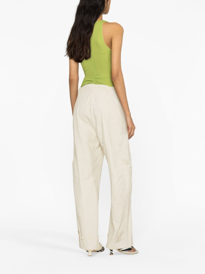 Shop Christopher Esber Cocosolo Straight-leg Cotton Trousers In Neutrals