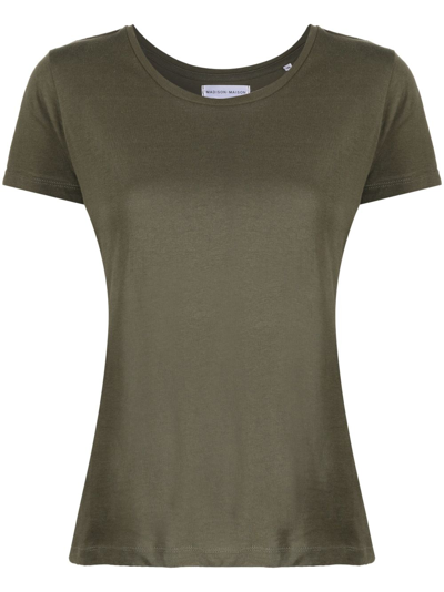 Shop Madison.maison Short-sleeved Cotton-jersey T-shirt In Green
