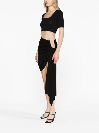Shop Christopher Esber Arced Palm Draped Miniskirt In Black