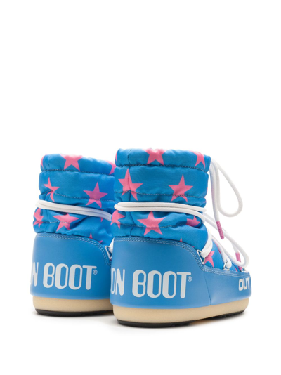 Shop Moon Boot Logo-print Ankle-length Boots In Blue