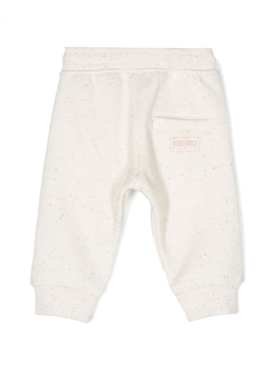 Kenzo Logo-print Cotton Track Pants In Neutrals