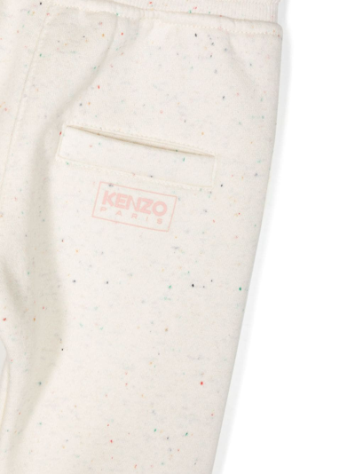 Kenzo Logo-print Cotton Track Pants In Neutrals