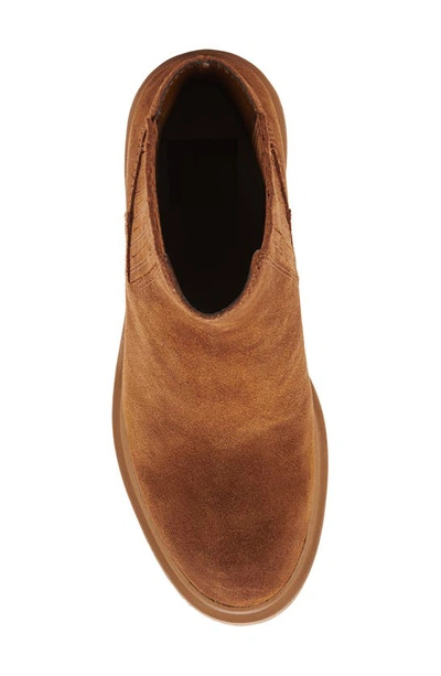Dolce Vita Caster H2o Waterproof Lug Sole Platform Bootie In Camel Suede H2o