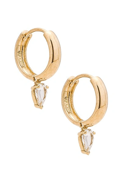 Shop Loren Stewart Angelo Huggie Earrings In 14k Gold & Sapphire