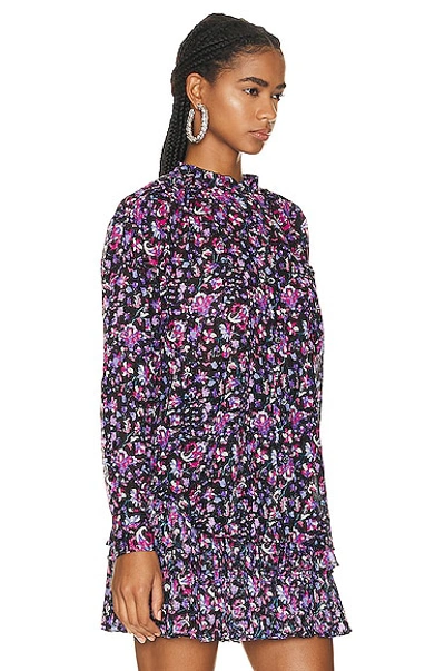 Shop Isabel Marant Étoile Mexika Blouse In Midnight & Pink