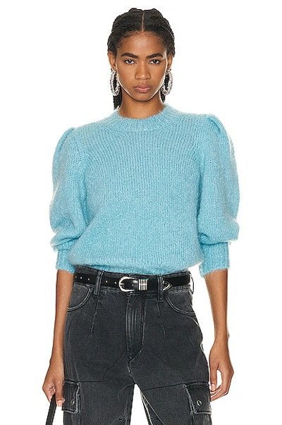 Shop Isabel Marant Emma Chunky Knit Sweater In Ice Blue
