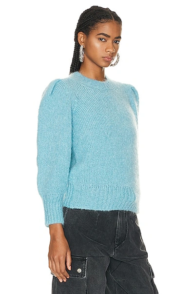 Shop Isabel Marant Emma Chunky Knit Sweater In Ice Blue