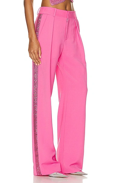 Area Crystal Embellished Trouser In Carmine Rose