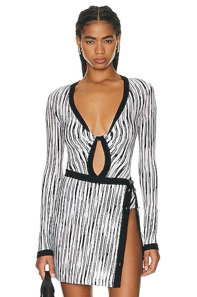 Shop Missoni Bodysuit In Black & White Space Dye