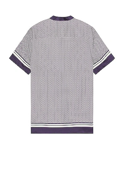 Shop Balmain Short Sleeve Monogram Scarf T-shirt In Marine & Blanc