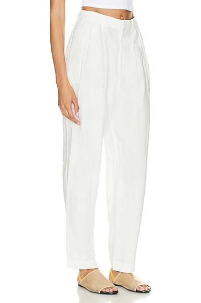 Shop Enza Costa Tapered Pleated High Waist Pant In Undyed