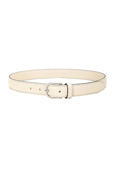 Shop Totême Slim Trouser Leather Belt In Milk Grain