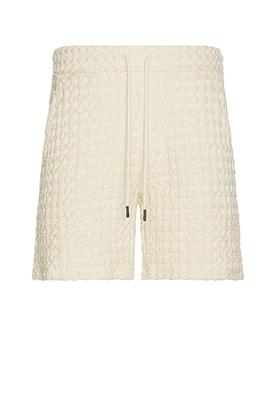 Shop Oas Ecru Porto Waffle Shorts In Off White