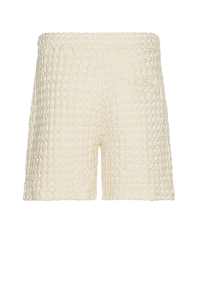 Shop Oas Ecru Porto Waffle Shorts In Off White