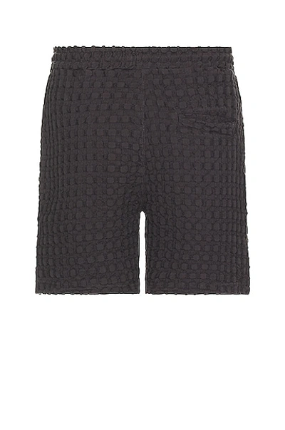 Shop Oas Nearly Black Porto Waffle Shorts