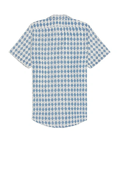 Oas Cuba Argyle Cotton-terry Jacquard Shirt In Blue