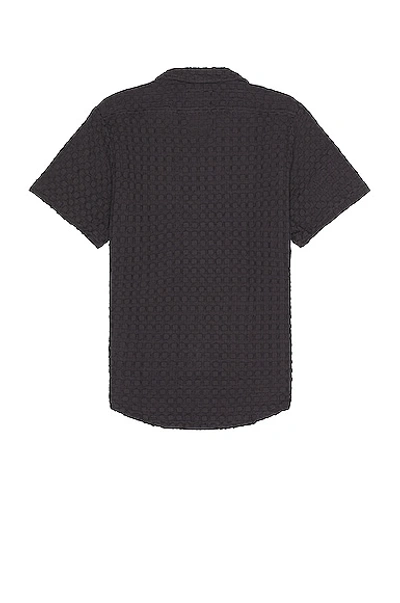 Oas Nearly Black Cuba Waffle Shirt In Nearly Black