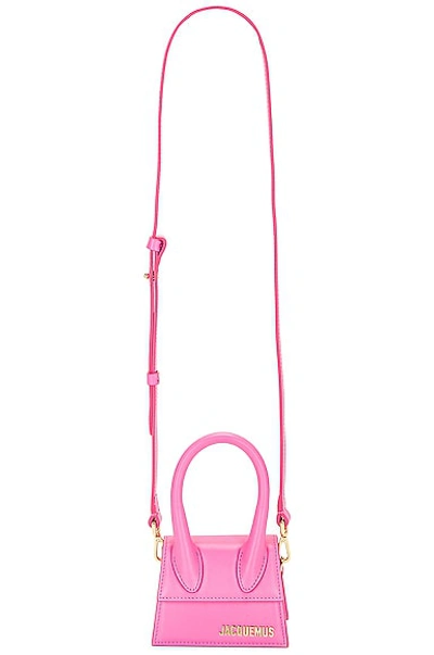 Shop Jacquemus Le Chiquito Bag In Neon Pink