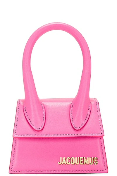 Shop Jacquemus Le Chiquito Bag In Neon Pink
