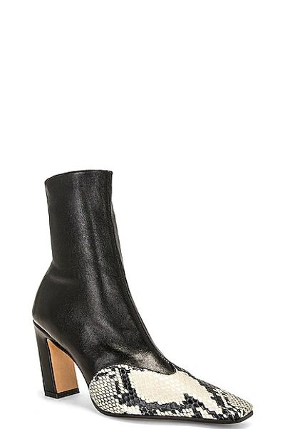 Shop Khaite Nevada Ankle Stretch Boot In Black & Natural